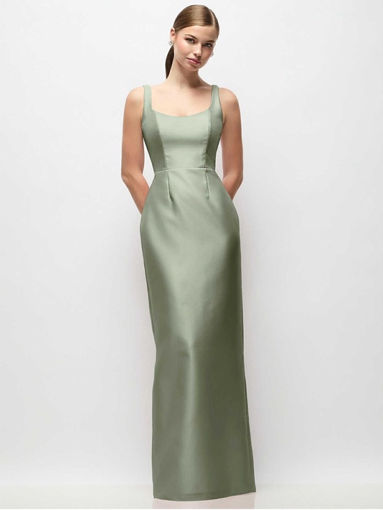 Alfred Dresses & Skirts - Alfred Sung- Satin Olive Maxi Dress NWT